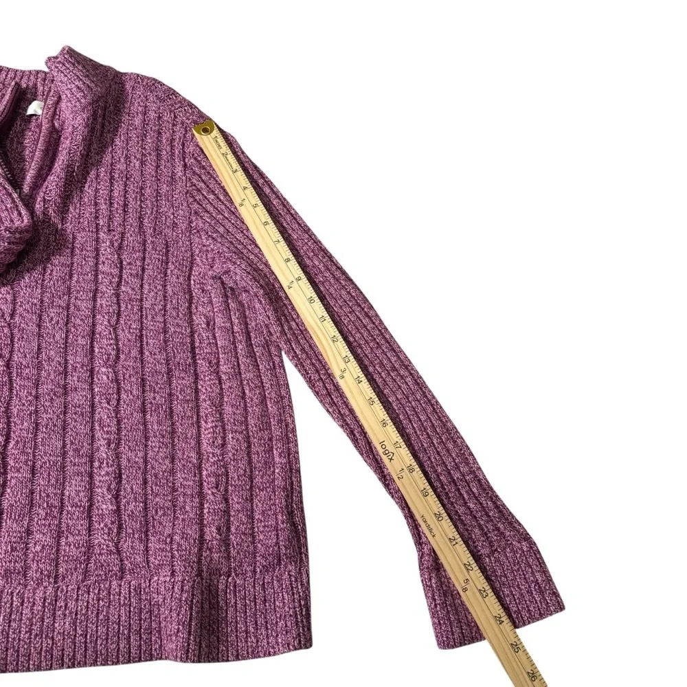 CJ Banks Cable Knit Sweater 1/4 Zip Pullover Long Sleeve 1X Old Money Preppy